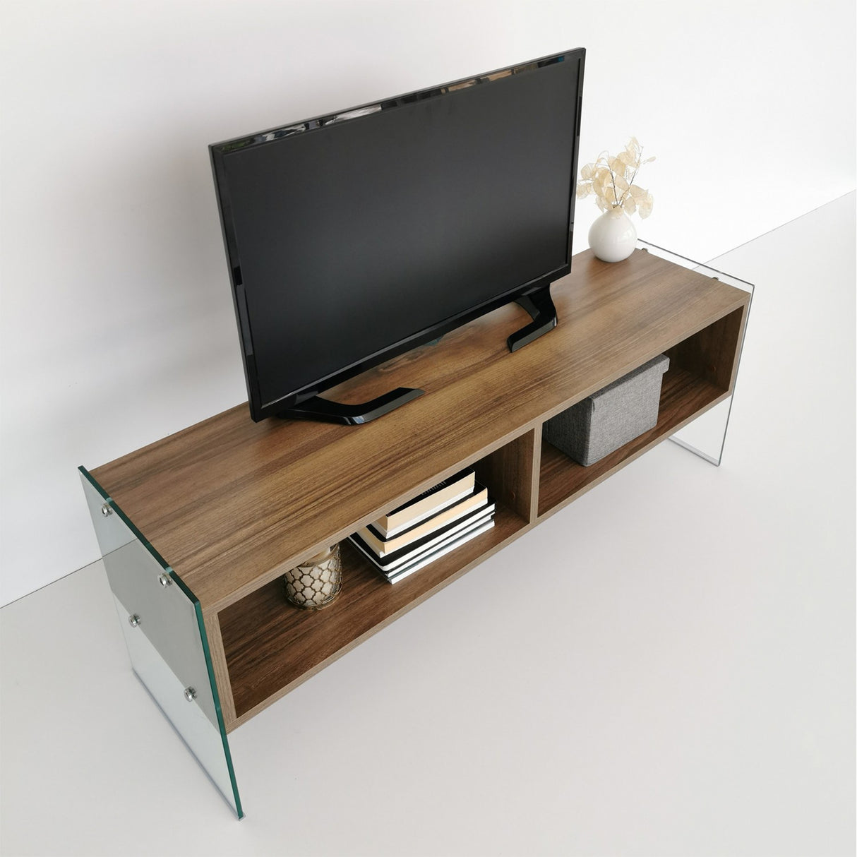 TV Meubels - TV Meubel Echo Walnoot Melamine 120x45x35 cm - Dimehouse