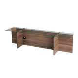TV Meubels - TV Meubel Escape TV Walnoot Glas 158x40x35 cm - Dimehouse