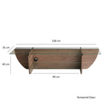 TV Meubels - TV Meubel Lily TV Walnoot Glas 158x40x35 cm - Dimehouse
