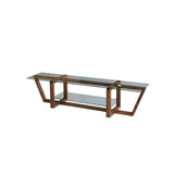 TV Meubels - TV Meubel Amaufi Walnoot Glas 158x35x35 cm - Dimehouse