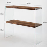 Kaptafels - Kaptafel Massief Grenenhout - Walnoot kleur - 90x80x30 cm - Venedik - Dimehouse