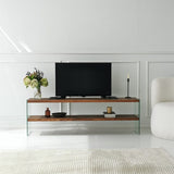 TV Meubels - TV Meubel Aqua Naturel Glas 140x45x35 cm - Dimehouse