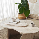 Salontafels - Organische Salontafel Travertin Melamine marmer look Melta - 105x65 cm - Dimehouse