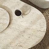 Salontafels - Organische Salontafel Travertin Melamine marmer look Melta - 105x65 cm - Dimehouse
