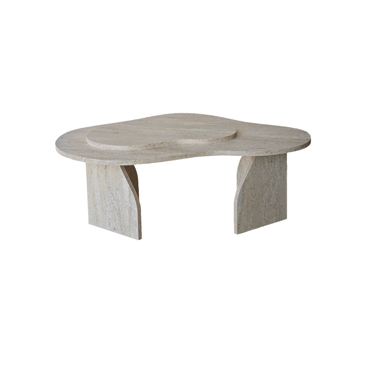 Salontafels - Organische Salontafel Travertin Melamine marmer look Melta - 105x65 cm - Dimehouse