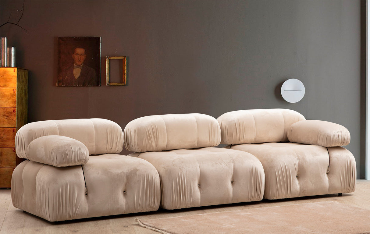 Banken - Modulaire bank 3 - zits Bubble velvet beige - Dimehouse