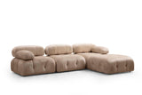 Banken - Modulaire XXL hoekbank Bubble met hocker - velvet beige - Dimehouse