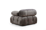 Banken - Modulaire XXL hoekbank Bubble met hocker - velvet grijs - Dimehouse