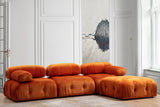 Banken - Modulaire XXL hoekbank Bubble met hocker - velvet oranje - Dimehouse