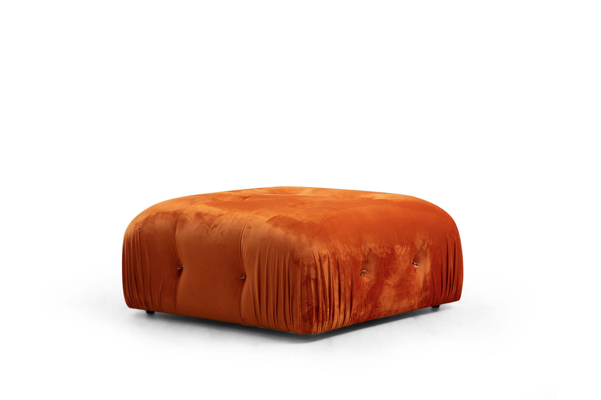 Banken - Modulaire XXL hoekbank Bubble met hocker - velvet oranje - Dimehouse
