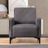 Fauteuils - Landelijke fauteuil antraciet gemêleerde stof Petra - Dimehouse