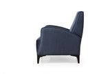 Fauteuils - Landelijke fauteuil blauw gemêleerde stof Petra - Dimehouse