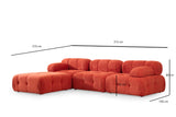 Banken - Modulaire bank 3 - zits met hocker Doblo rood - Dimehouse