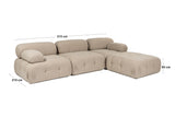 Banken - Modulaire bank 3 - zits met hocker Doblo beige - Dimehouse