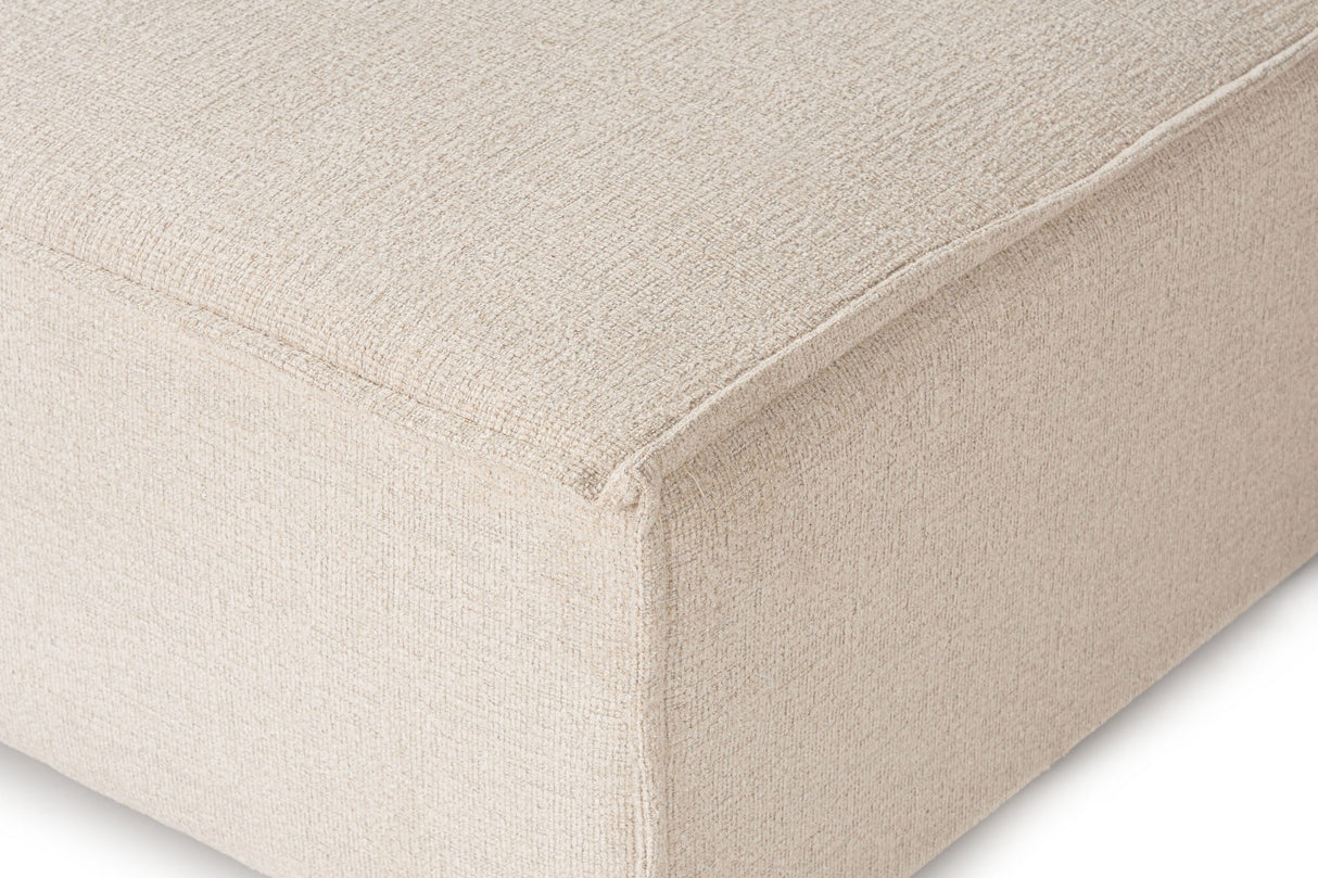 Banken - Hoekbank beige stof met stiknaad - XXL - 8 persoons - Puzzle - Dimehouse