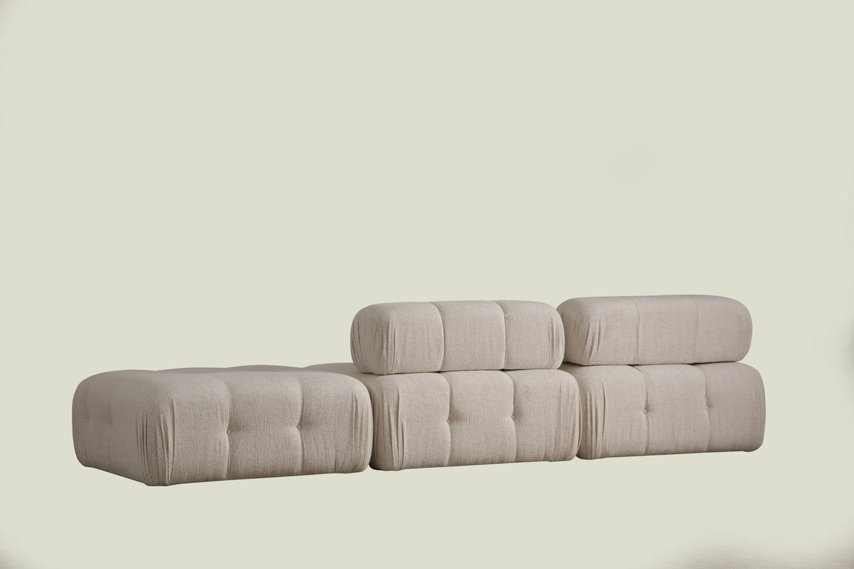 Banken - Modulaire bank 2 - zits met hocker Doblo licht beige - Dimehouse