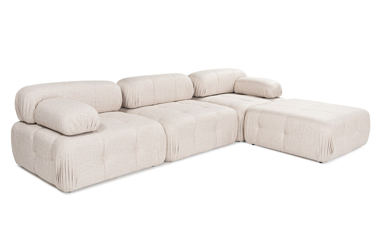 Banken - Modulaire bank 3 - zits met hocker Doblo licht beige - Dimehouse