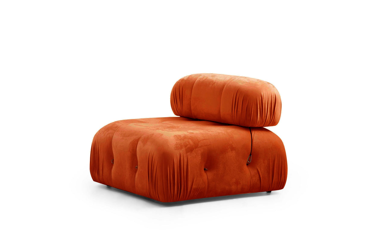 Banken - Modulaire bank 3 - zits Bubble velvet oranje - Dimehouse