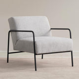 Fauteuils - Moderne Fauteuil Eti Grijs Stof - Zwart Frame - Dimehouse