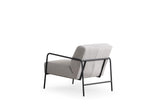 Fauteuils - Moderne Fauteuil Eti Grijs Stof - Zwart Frame - Dimehouse