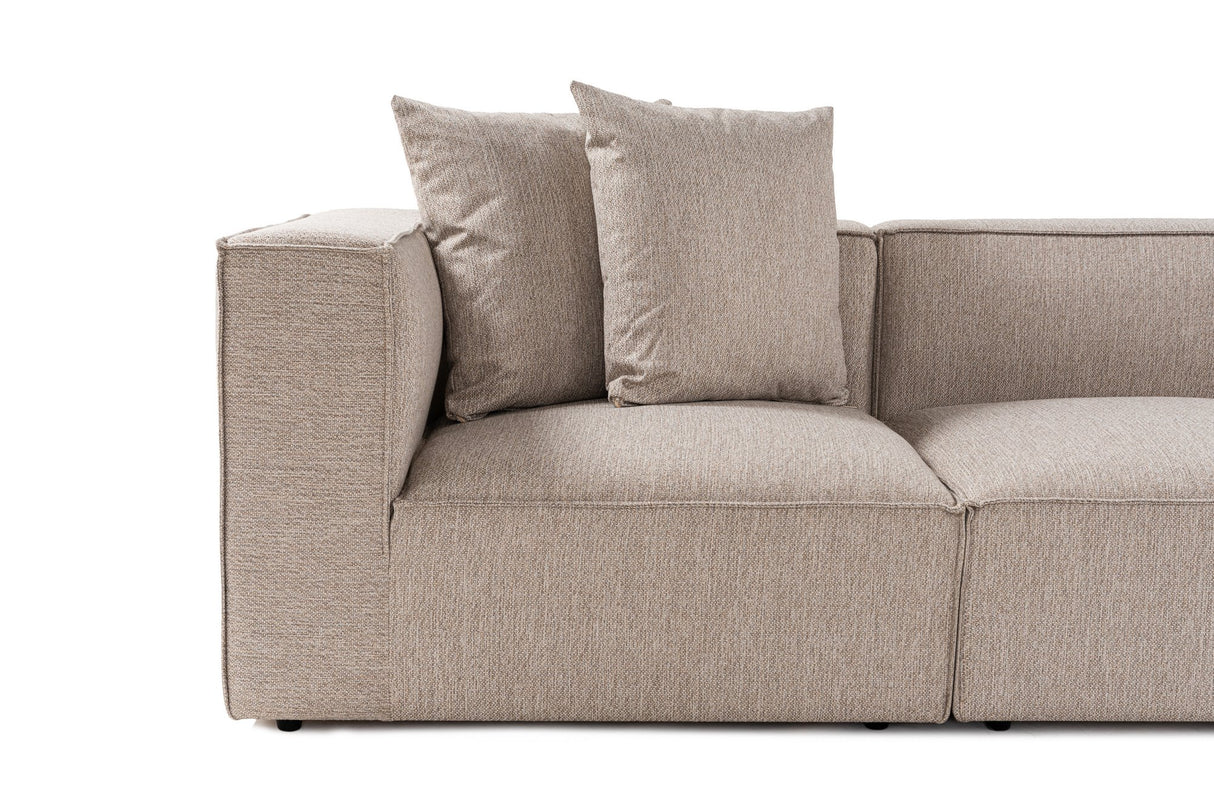 Banken - Modulaire XXL hoekbank beige linnen 430 cm breed Sora - Dimehouse