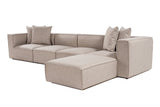 Banken - Modulaire XXL hoekbank beige linnen 430 cm breed Sora - Dimehouse