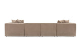 Banken - Modulaire XXL hoekbank cappucino linnen 430 cm Sora - Dimehouse