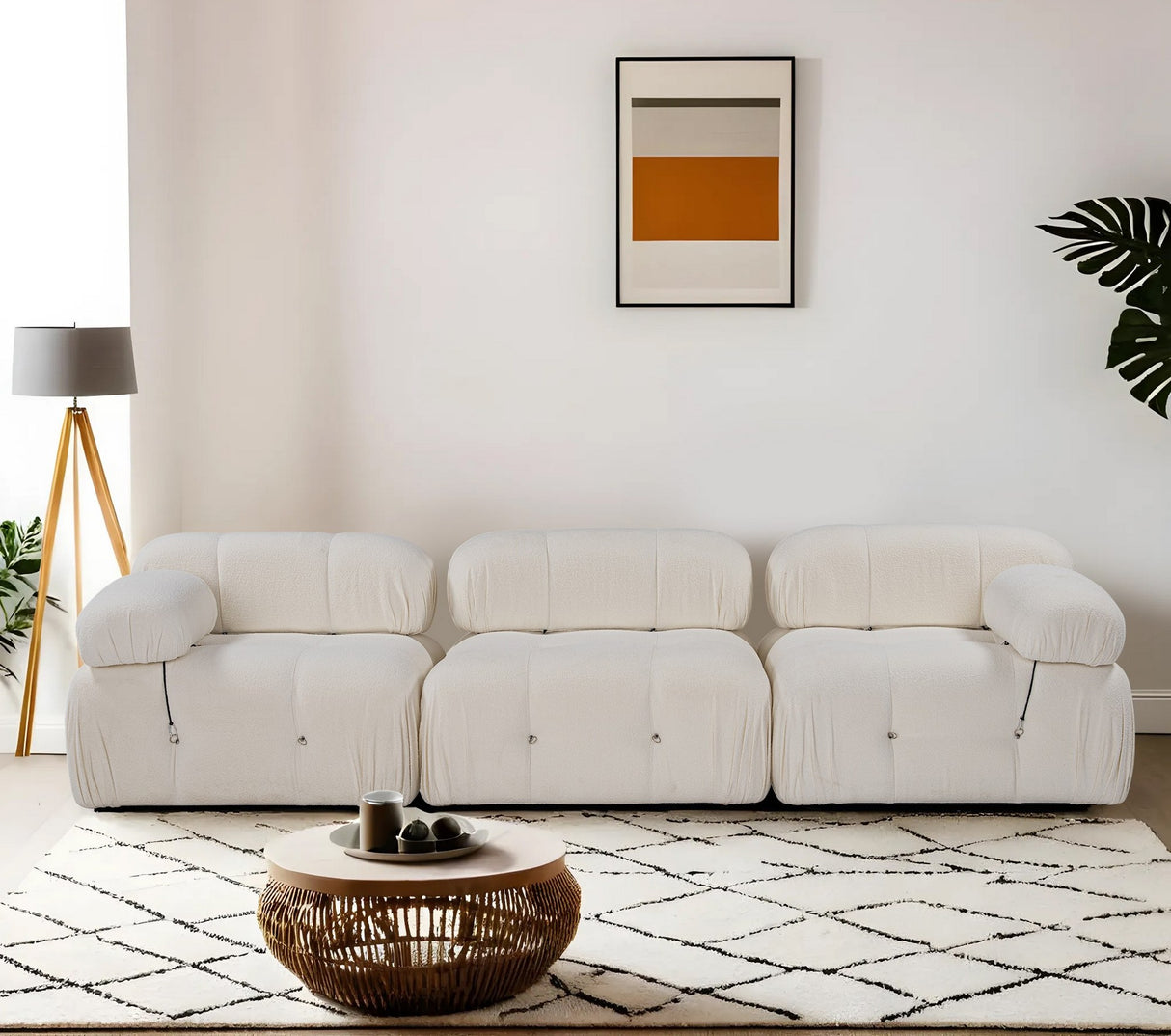 Banken - Modulaire bank 3 - zits Bubble bouclé wit - Dimehouse