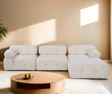 Banken - Modulaire XXL hoekbank Bubble met hocker - bouclé wit - Dimehouse