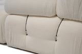 Banken - Modulaire XXL hoekbank Bubble met hocker - bouclé wit - Dimehouse