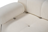 Banken - Modulaire XXL hoekbank Bubble met hocker - bouclé wit - Dimehouse