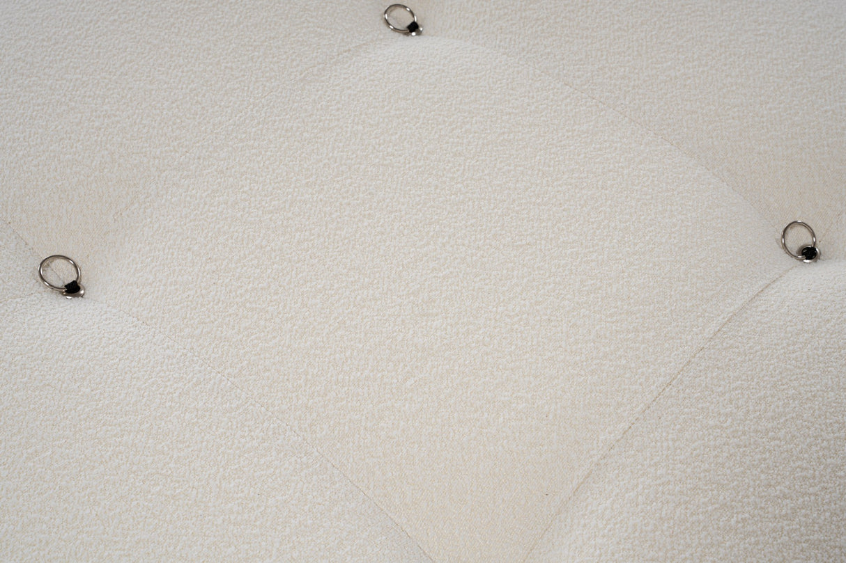 Banken - Modulaire XXL hoekbank Bubble met hocker - bouclé wit - Dimehouse