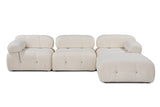 Banken - Modulaire XXL hoekbank Bubble met hocker - bouclé wit - Dimehouse