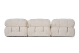 Banken - Modulaire XXL hoekbank Bubble met hocker - bouclé wit - Dimehouse
