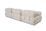 Banken - Modulaire XXL hoekbank Bubble met hocker - bouclé wit - Dimehouse