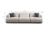 Sofia 3-Sitzer-Sofa weiß 290 cm 100 % Polyester