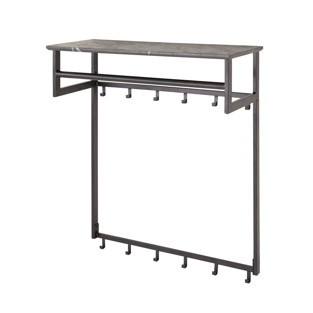 Garderobe Kris 12-Haken Schwarz – Mit Stange & Hutablage