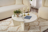 Salontafels - Ronde Salontafel Wood Wit 85 cm Houtlook Melamine Orin - Dimehouse
