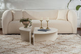 Salontafels - Ronde Salontafel Wood Wit 85 cm Houtlook Melamine Orin - Dimehouse