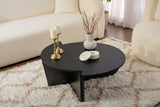 Salontafels - Ronde Salontafel Zwart Getrapt Melamine 85 cm Orin - Dimehouse