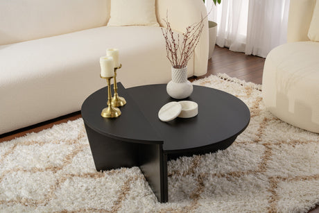Salontafels - Ronde Salontafel Zwart Getrapt Melamine 85 cm Orin - Dimehouse