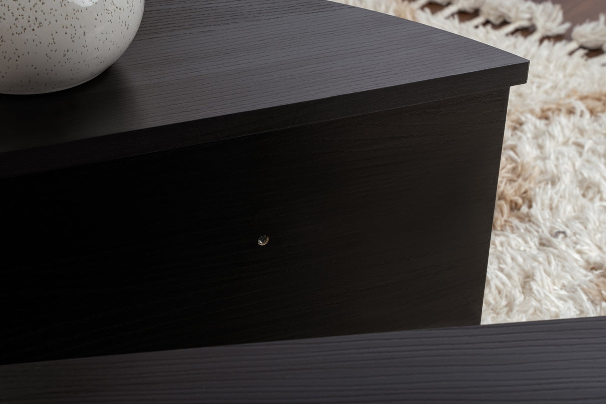 Salontafels - Ronde Salontafel Zwart Getrapt Melamine 85 cm Orin - Dimehouse