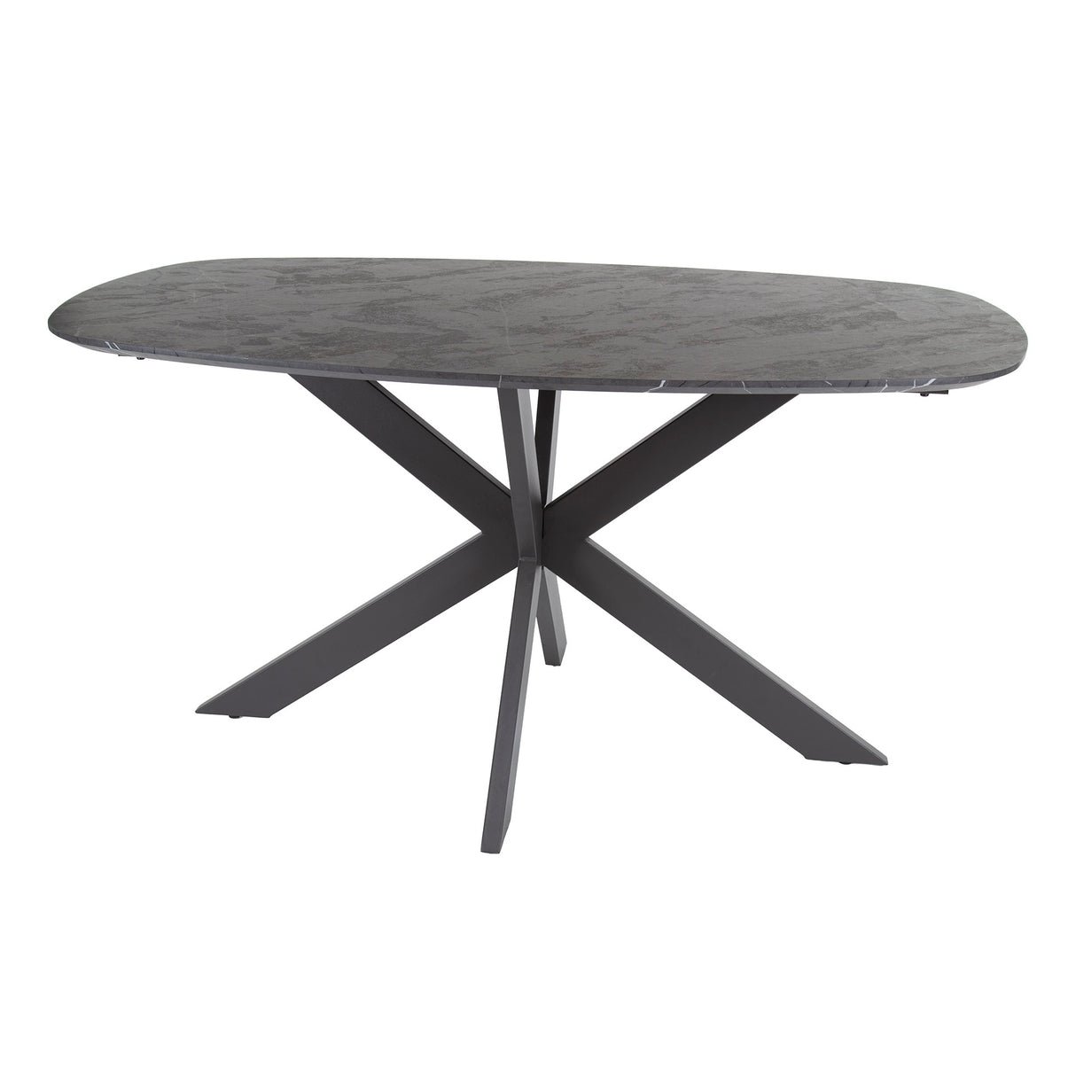 Eettafels - Eettafel Mysha Deens Ovaal Melamine Zwart 150x90 cm - Dimehouse