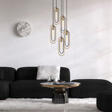 Hanglampen - Hanglamp 5 - lichts Zwart Goud Metaal Dune - Dimehouse