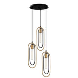 Hanglampen - Hanglamp 3 - lichts Zwart Goud Metaal Dune - Dimehouse