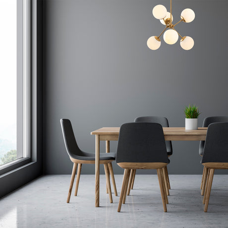 Hanglampen - Hanglamp 6 - lichts Goud Glas Sereno - Dimehouse
