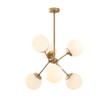 Hanglampen - Hanglamp 6 - lichts Goud Glas Sereno - Dimehouse