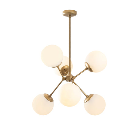 Hanglampen - Hanglamp 6 - lichts Goud Glas Sereno - Dimehouse
