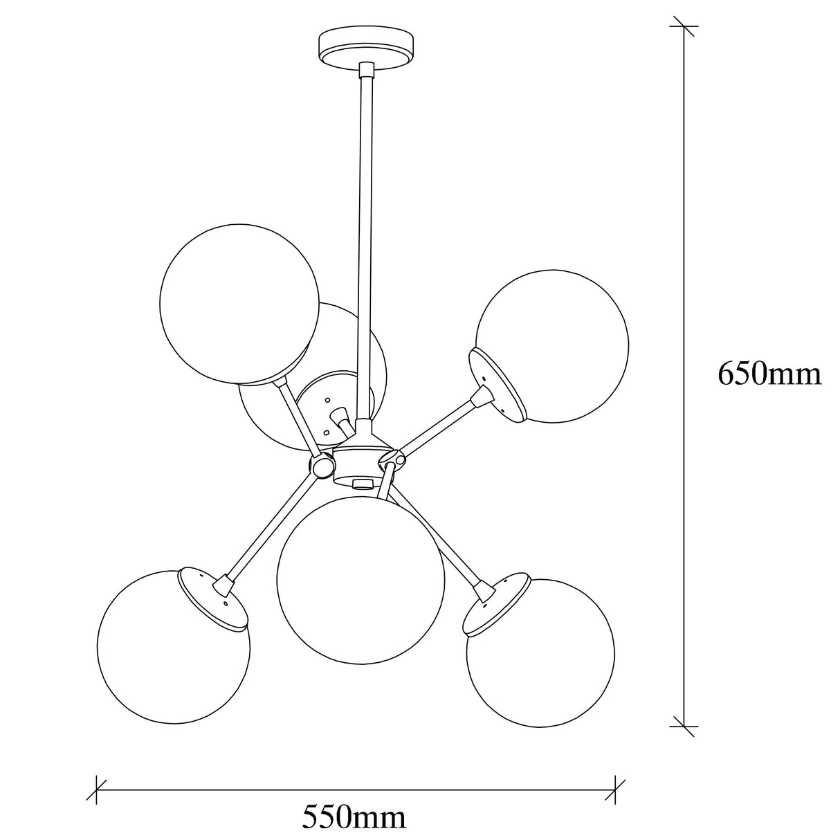 Hanglampen - Hanglamp 6 - lichts Goud Glas Sereno - Dimehouse