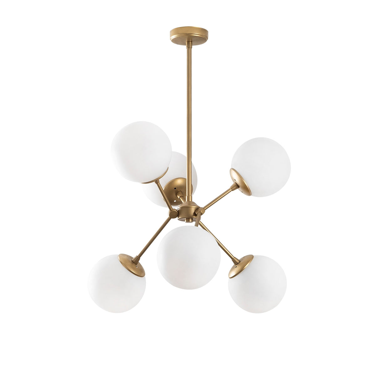 Hanglampen - Hanglamp 6 - lichts Goud Glas Sereno - Dimehouse